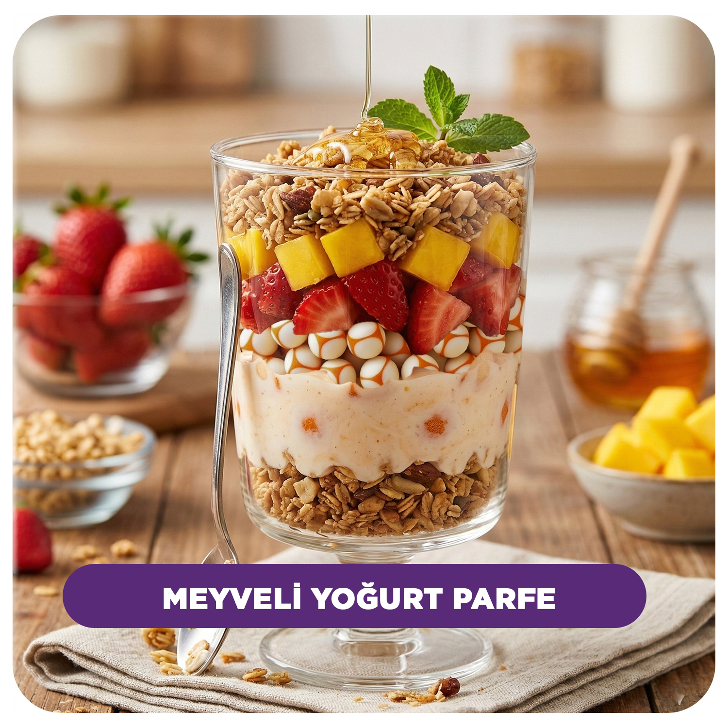 Meyveli Yoğurt Parfe